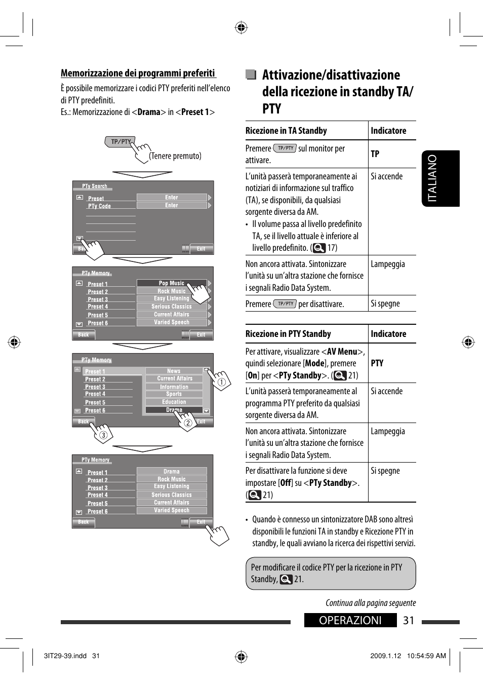 31 operazioni italiano | JVC KW-AVX820 User Manual | Page 103 / 285