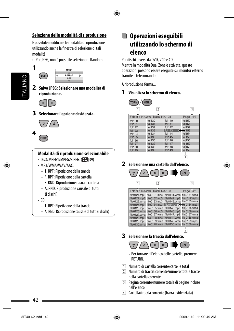 42 italiano italiano | JVC KW-AVX820 User Manual | Page 114 / 285