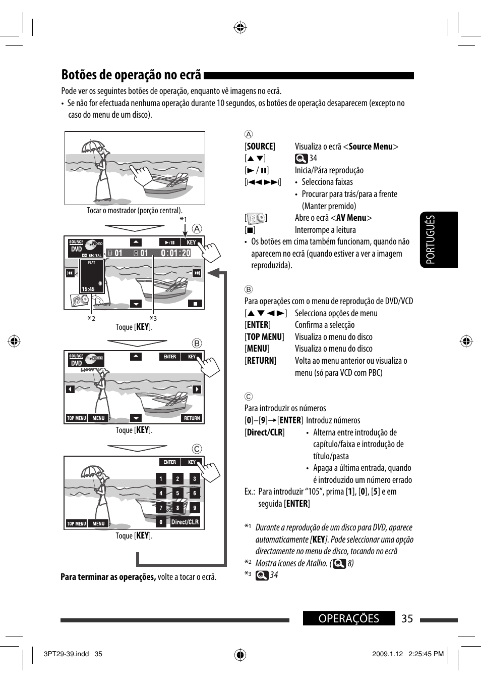 Botões de operação no ecrã, 35 operações português | JVC KW-AVX820 User Manual | Page 177 / 285