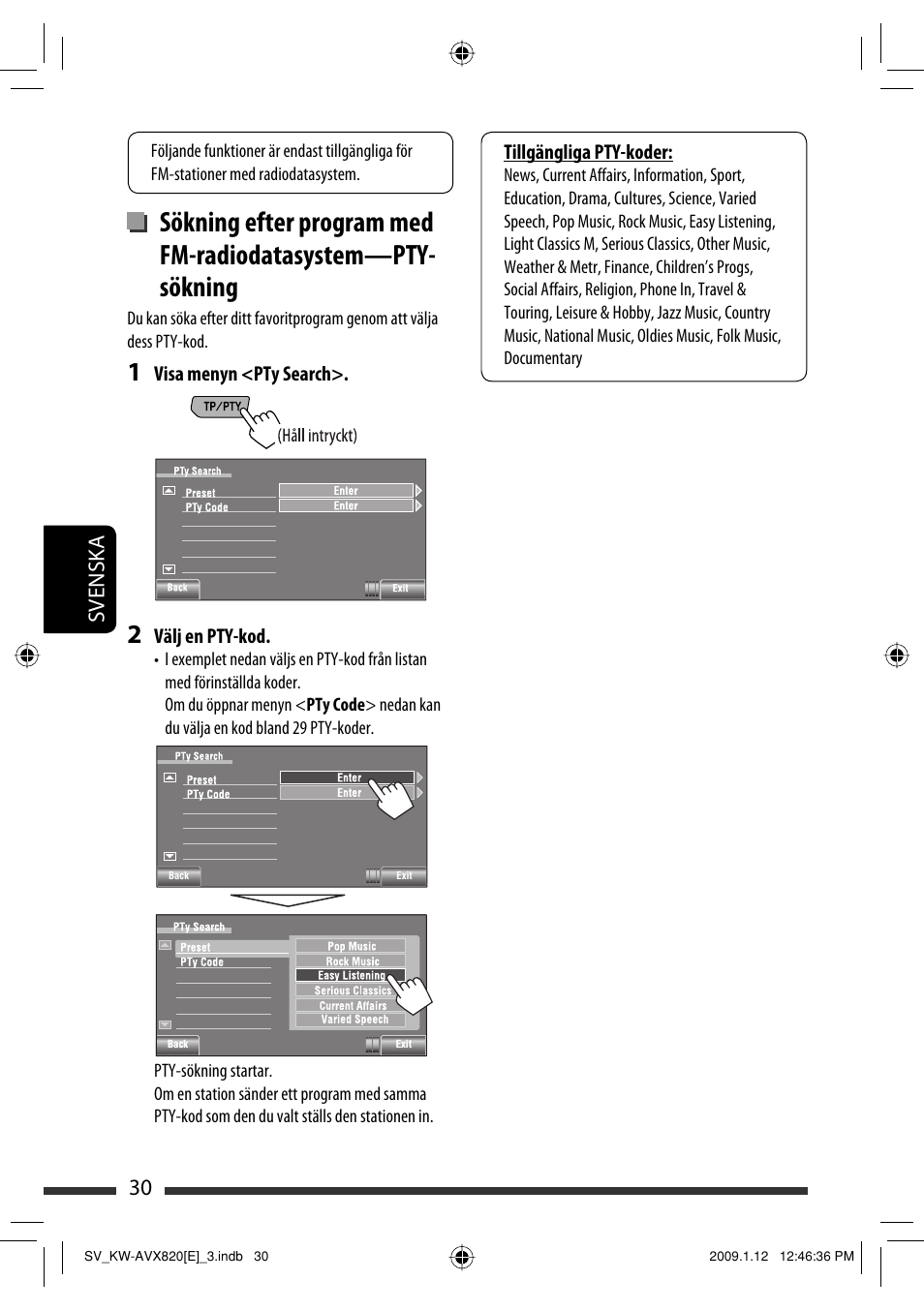 30 svenska | JVC KW-AVX820 User Manual | Page 242 / 285