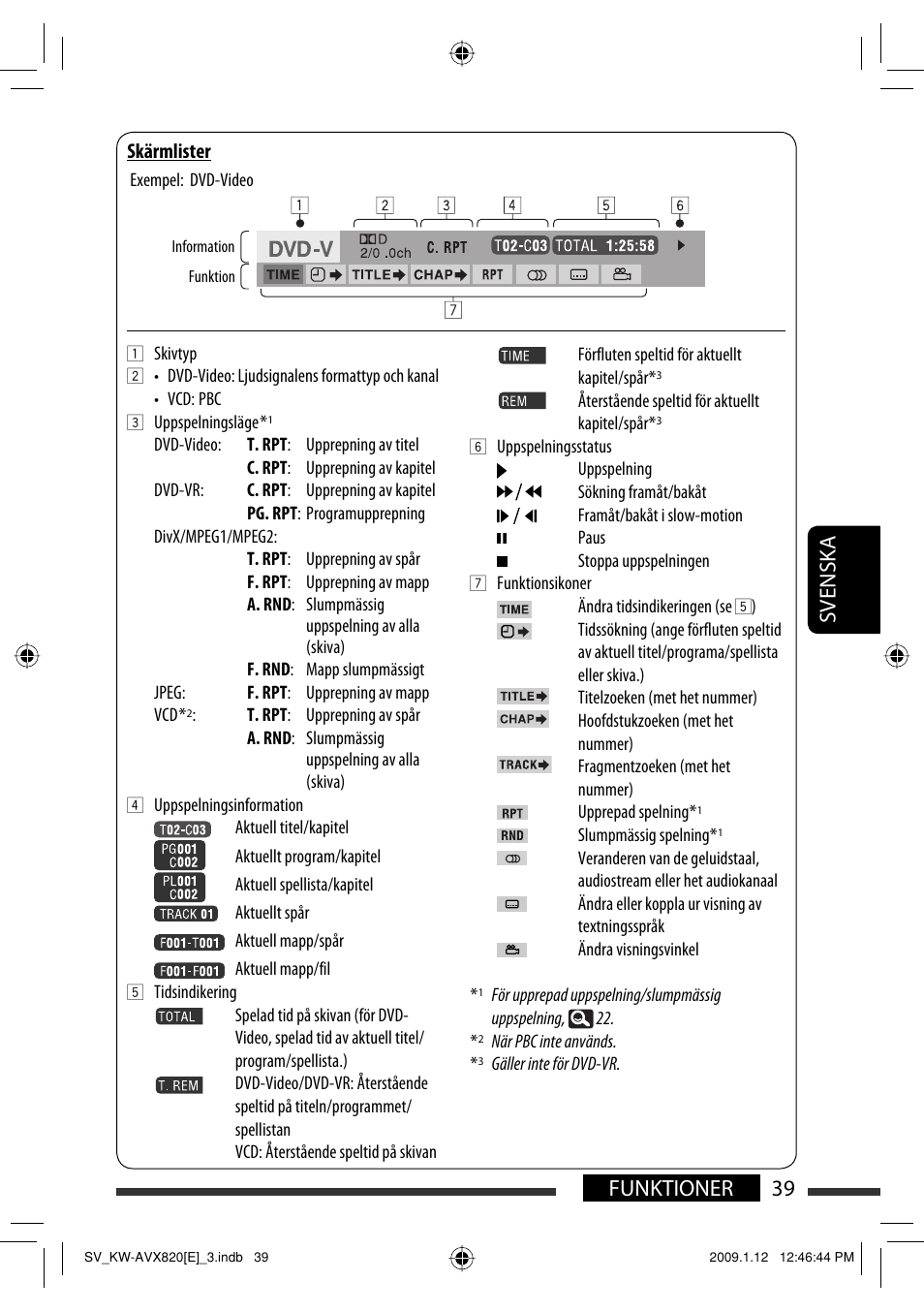 39 funktioner svenska | JVC KW-AVX820 User Manual | Page 251 / 285