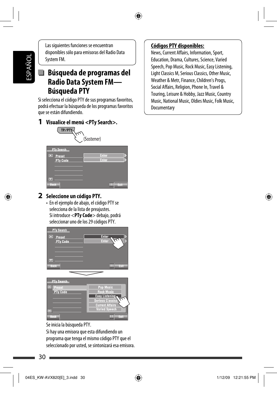 30 español | JVC KW-AVX820 User Manual | Page 32 / 285