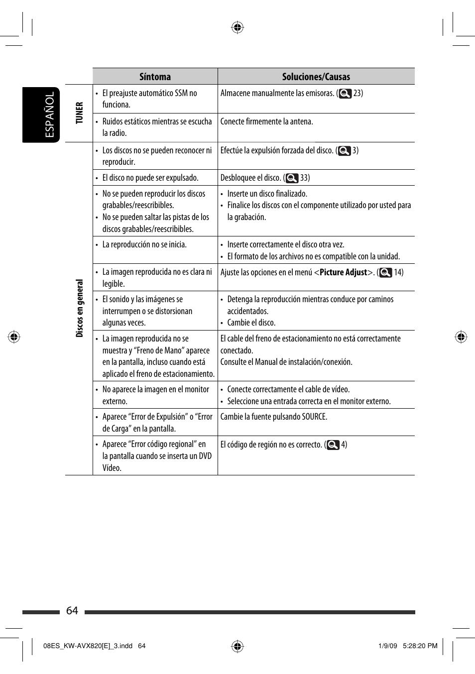 64 español | JVC KW-AVX820 User Manual | Page 66 / 285