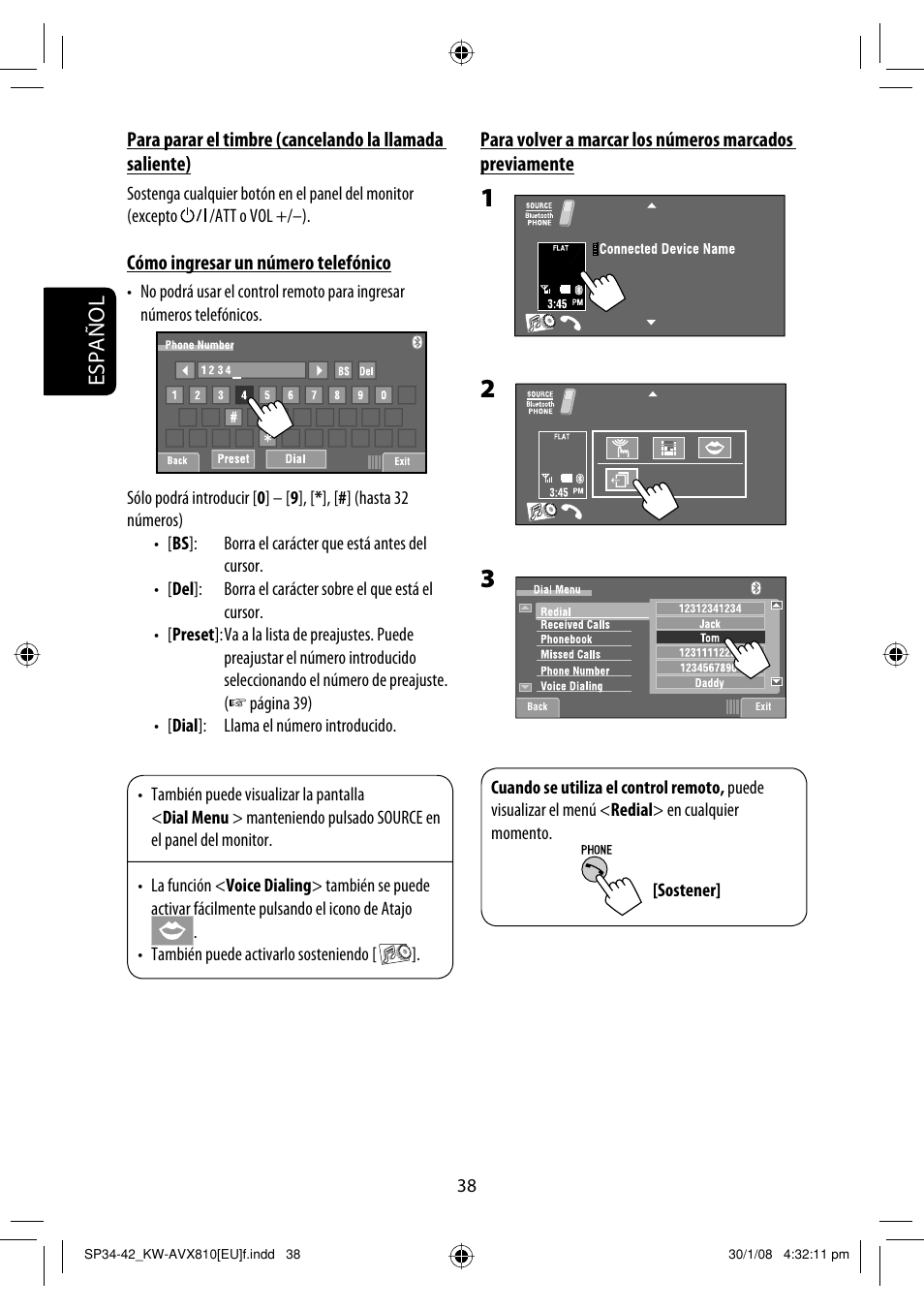 Español | JVC KW-AVX810 User Manual | Page 112 / 225