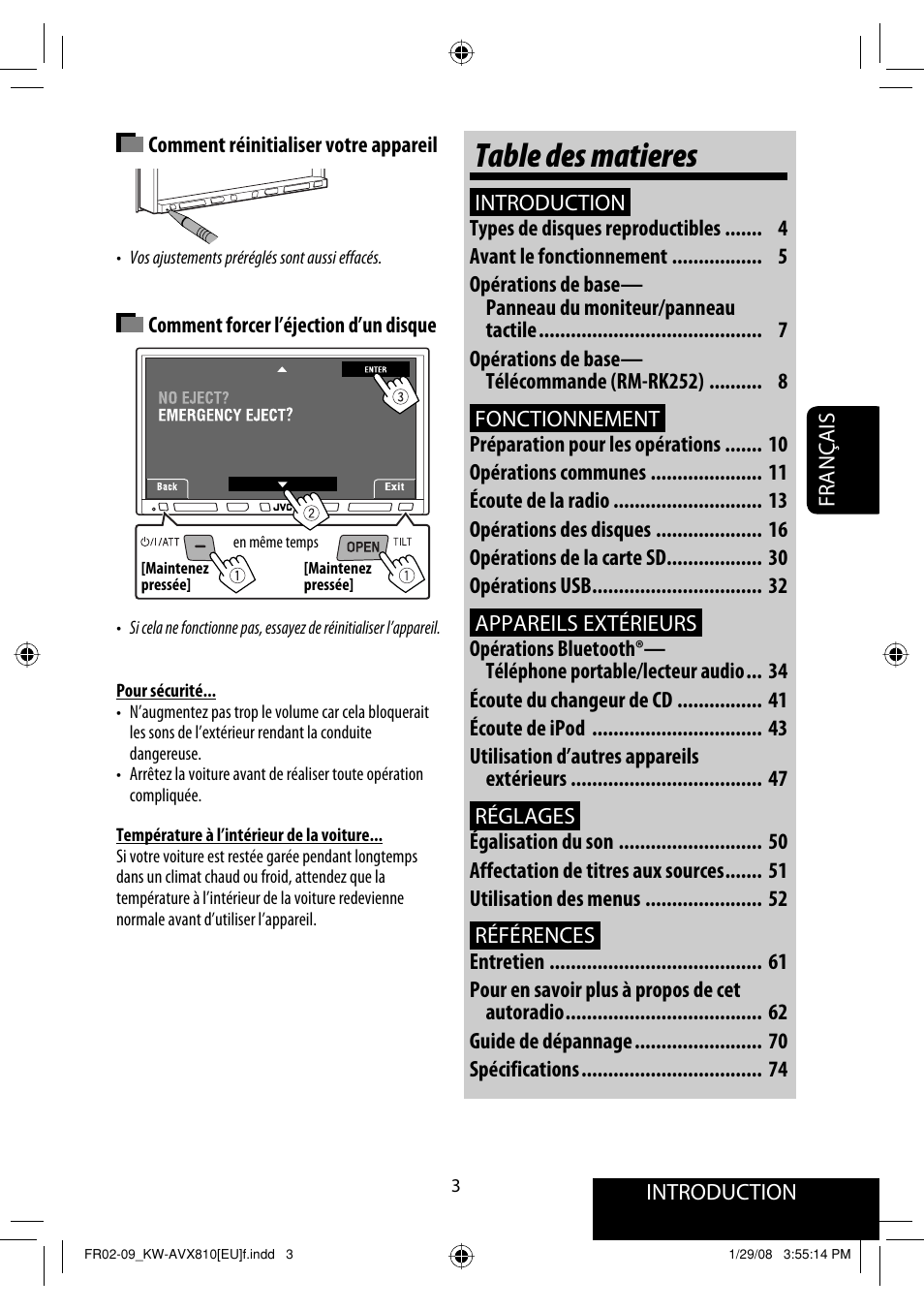 Table des matieres | JVC KW-AVX810 User Manual | Page 151 / 225