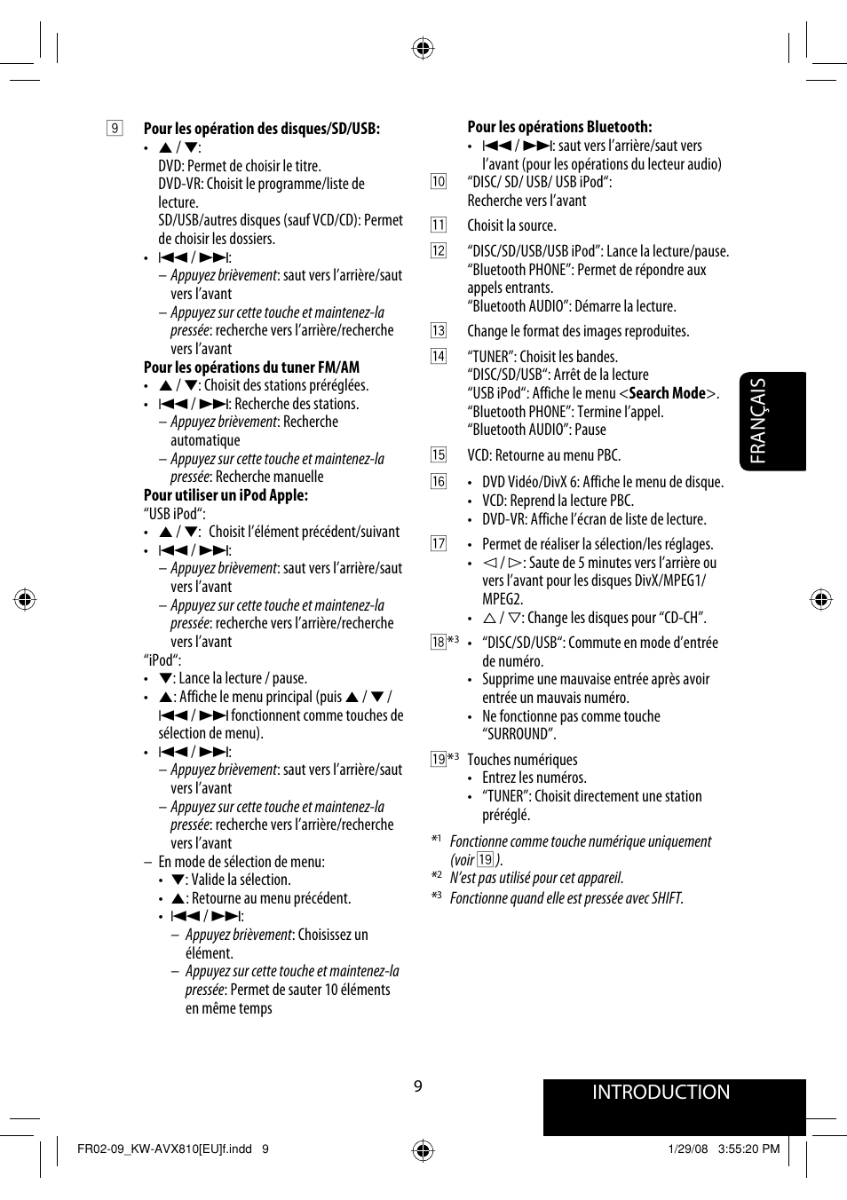 Français introduction | JVC KW-AVX810 User Manual | Page 157 / 225