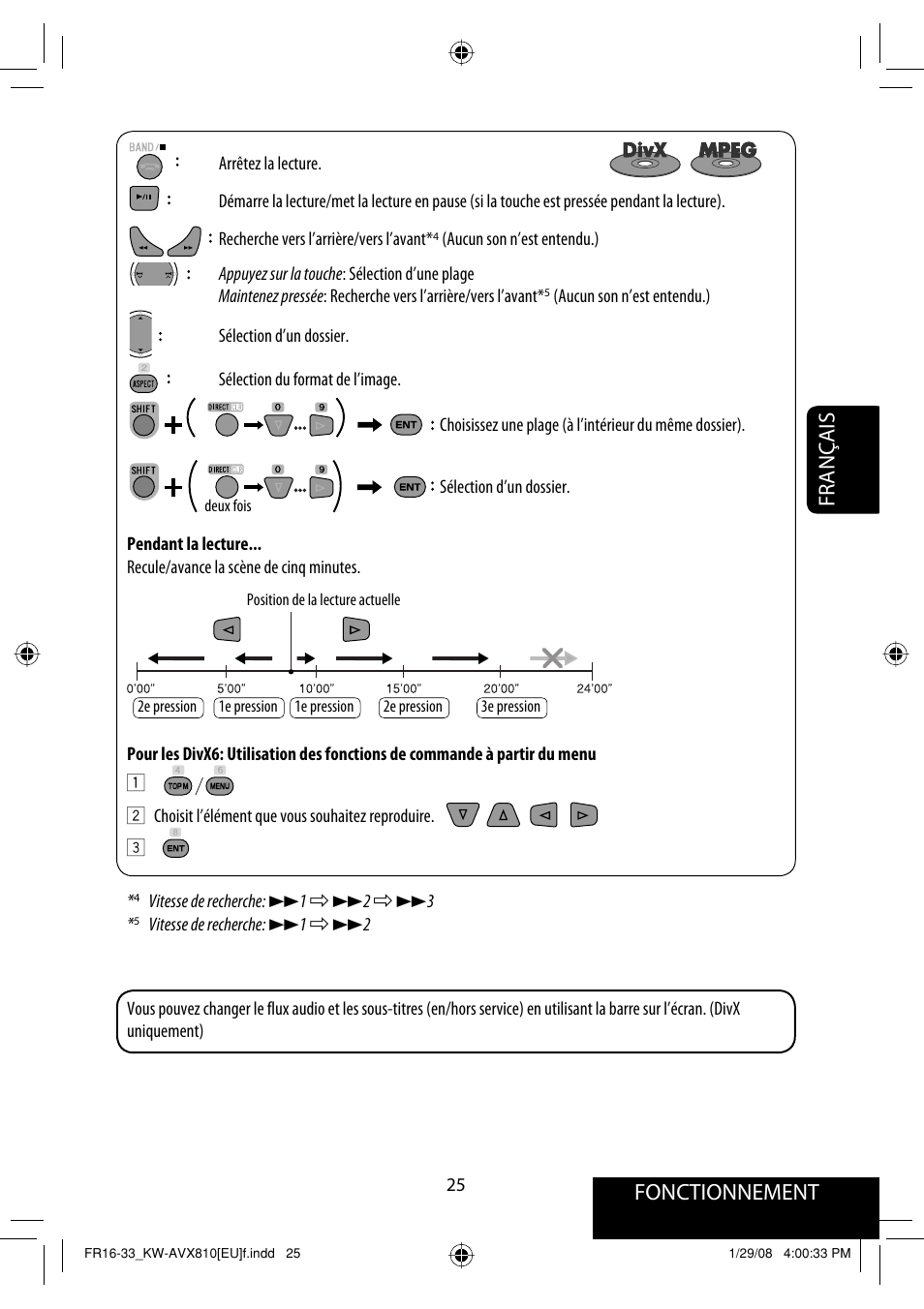 Fonctionnement, Français | JVC KW-AVX810 User Manual | Page 173 / 225