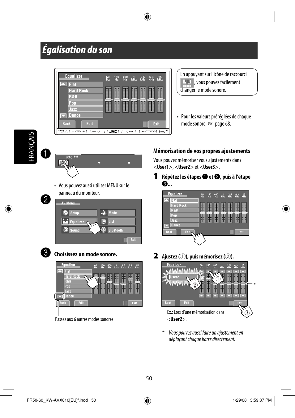 Égalisation du son | JVC KW-AVX810 User Manual | Page 198 / 225