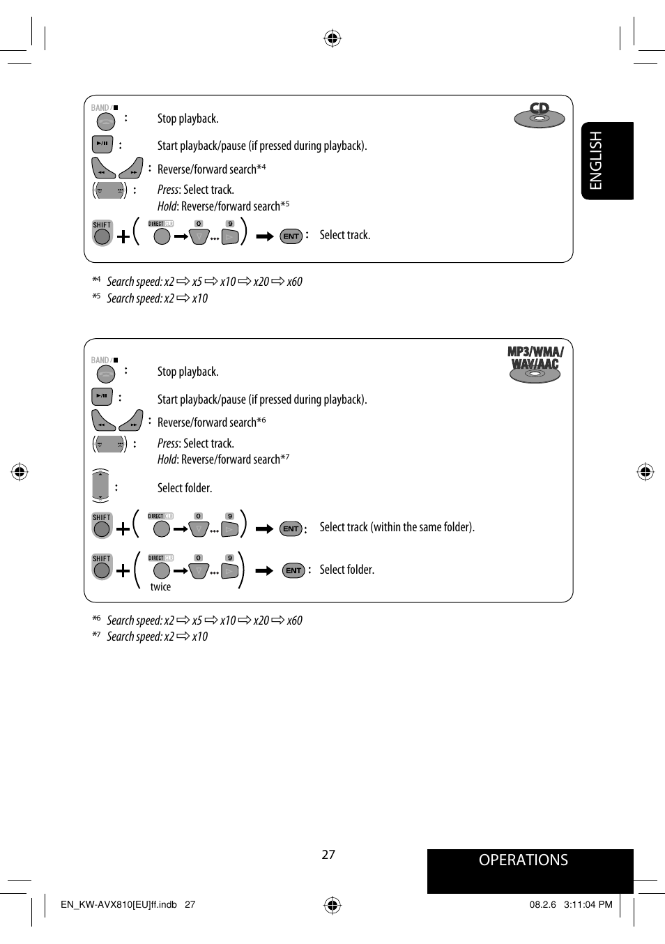 Operations, English | JVC KW-AVX810 User Manual | Page 27 / 225