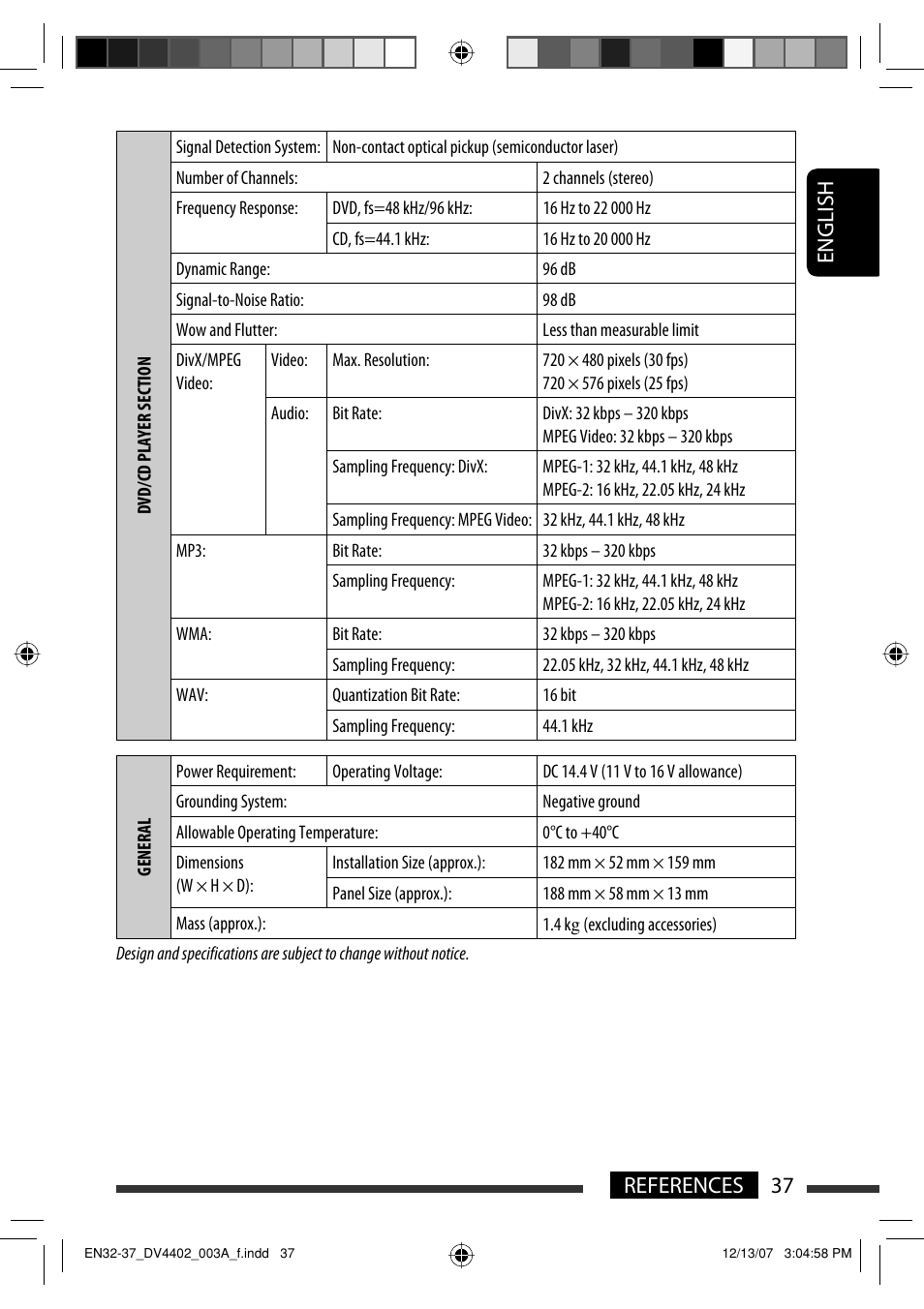 English 37 references | JVC KD-DV4402 User Manual | Page 37 / 111
