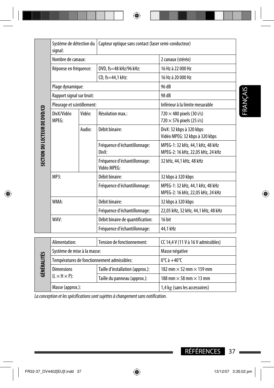 37 références français | JVC KD-DV4402 User Manual | Page 73 / 111