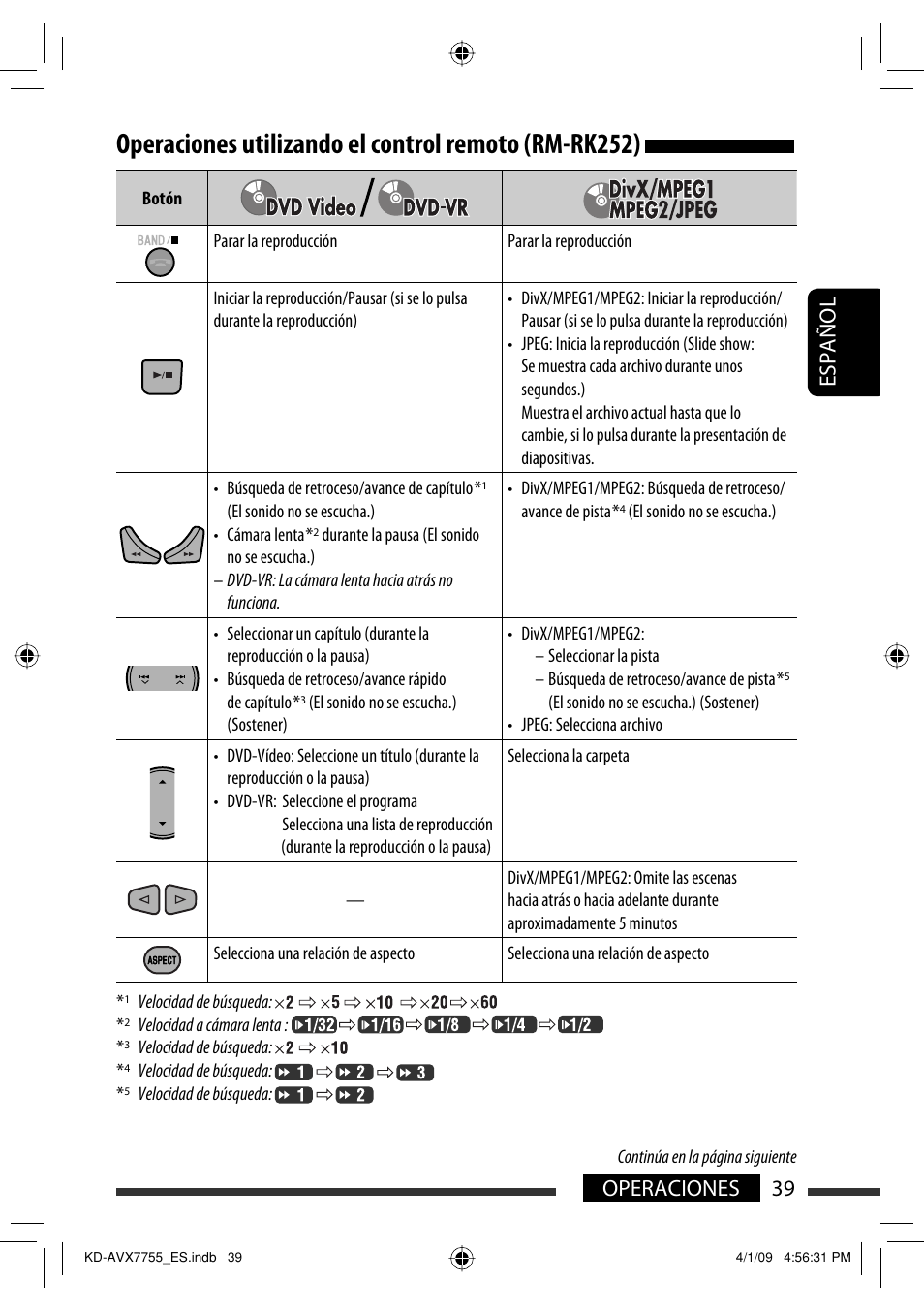 39 operaciones español | JVC KD-AVX77 User Manual | Page 113 / 220