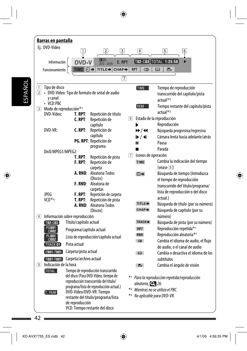 42 español | JVC KD-AVX77 User Manual | Page 116 / 220