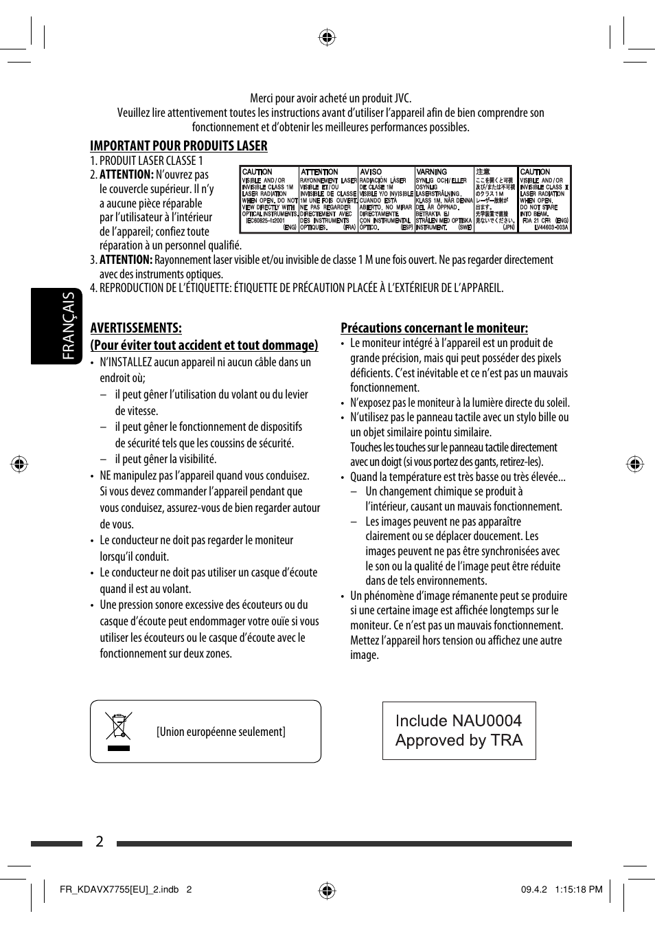 2français | JVC KD-AVX77 User Manual | Page 148 / 220