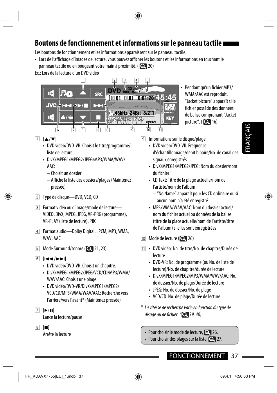 37 fonctionnement français | JVC KD-AVX77 User Manual | Page 183 / 220