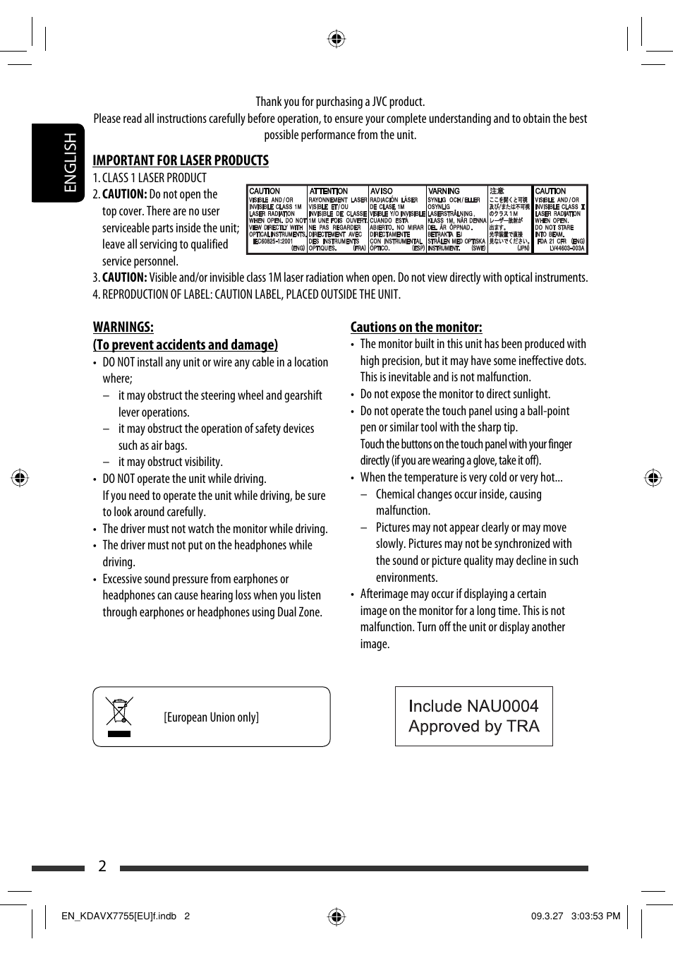 2english | JVC KD-AVX77 User Manual | Page 4 / 220