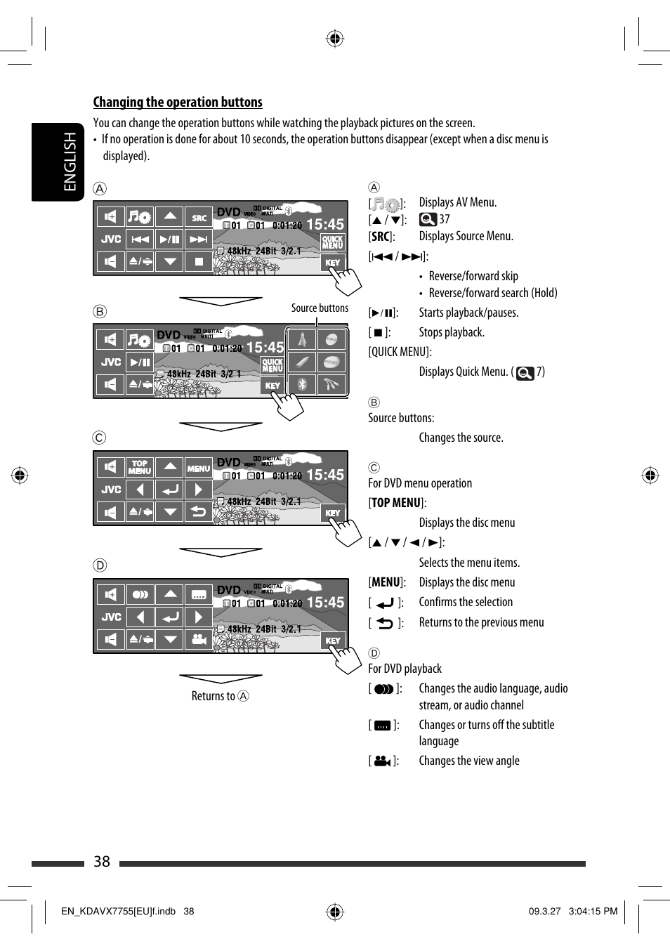 38 english | JVC KD-AVX77 User Manual | Page 40 / 220