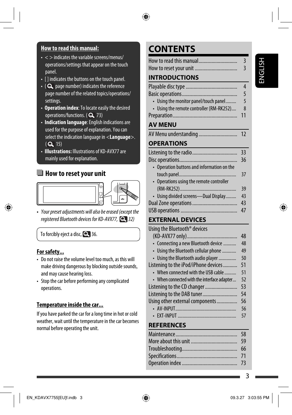 JVC KD-AVX77 User Manual | Page 5 / 220