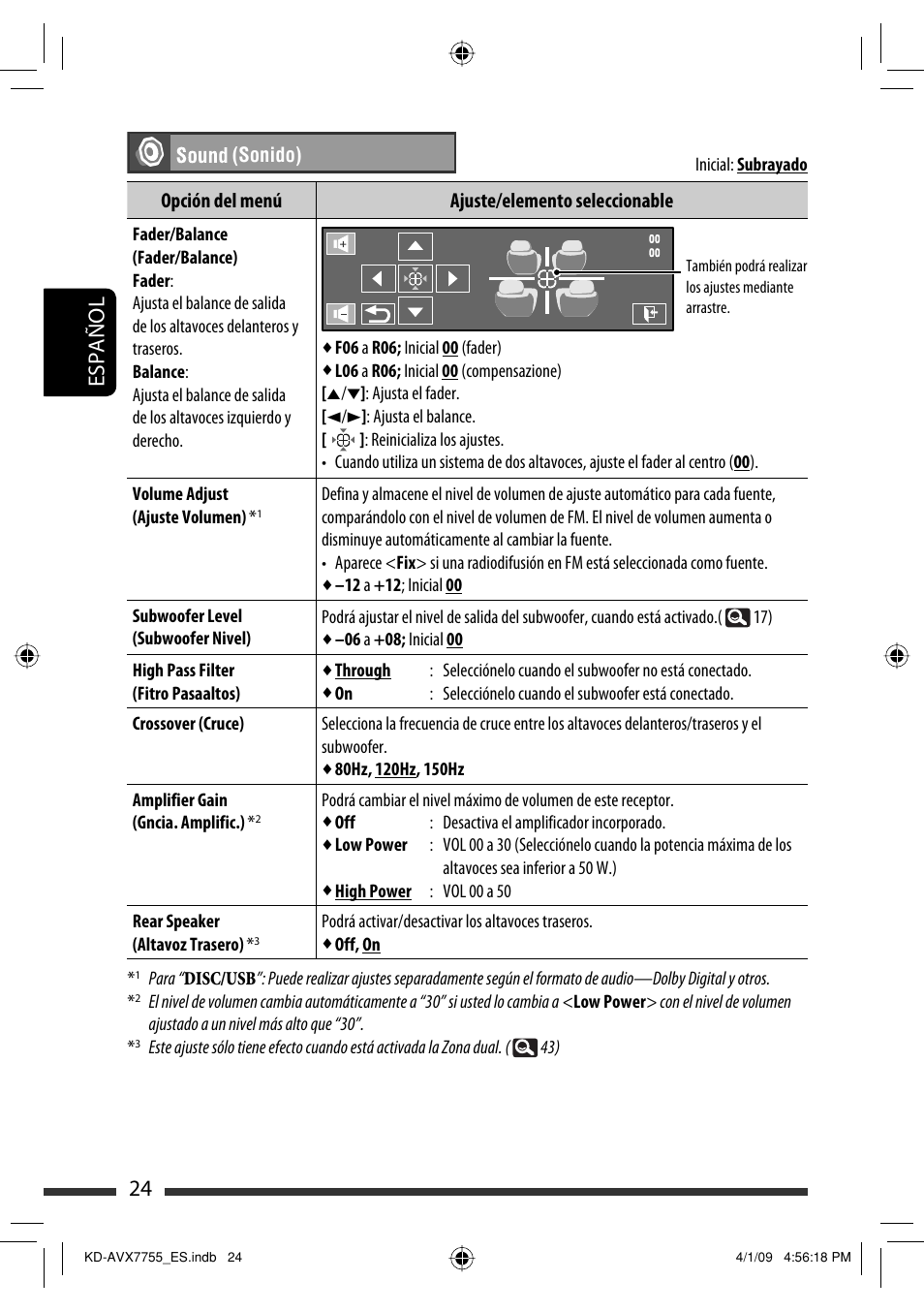 24 español | JVC KD-AVX77 User Manual | Page 98 / 220