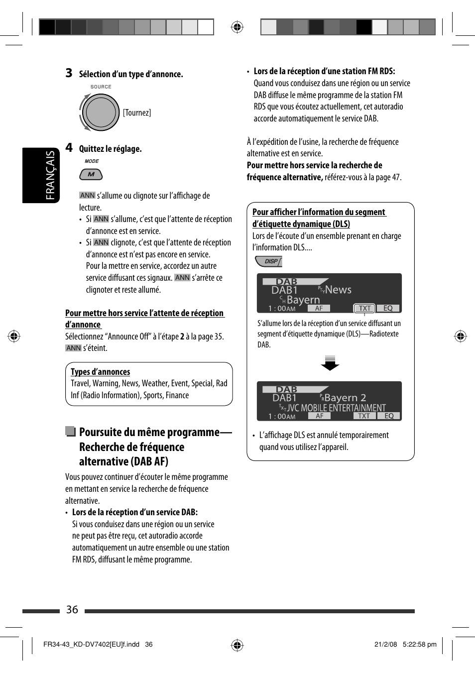 36 français | JVC KD-DV7402 User Manual | Page 102 / 201