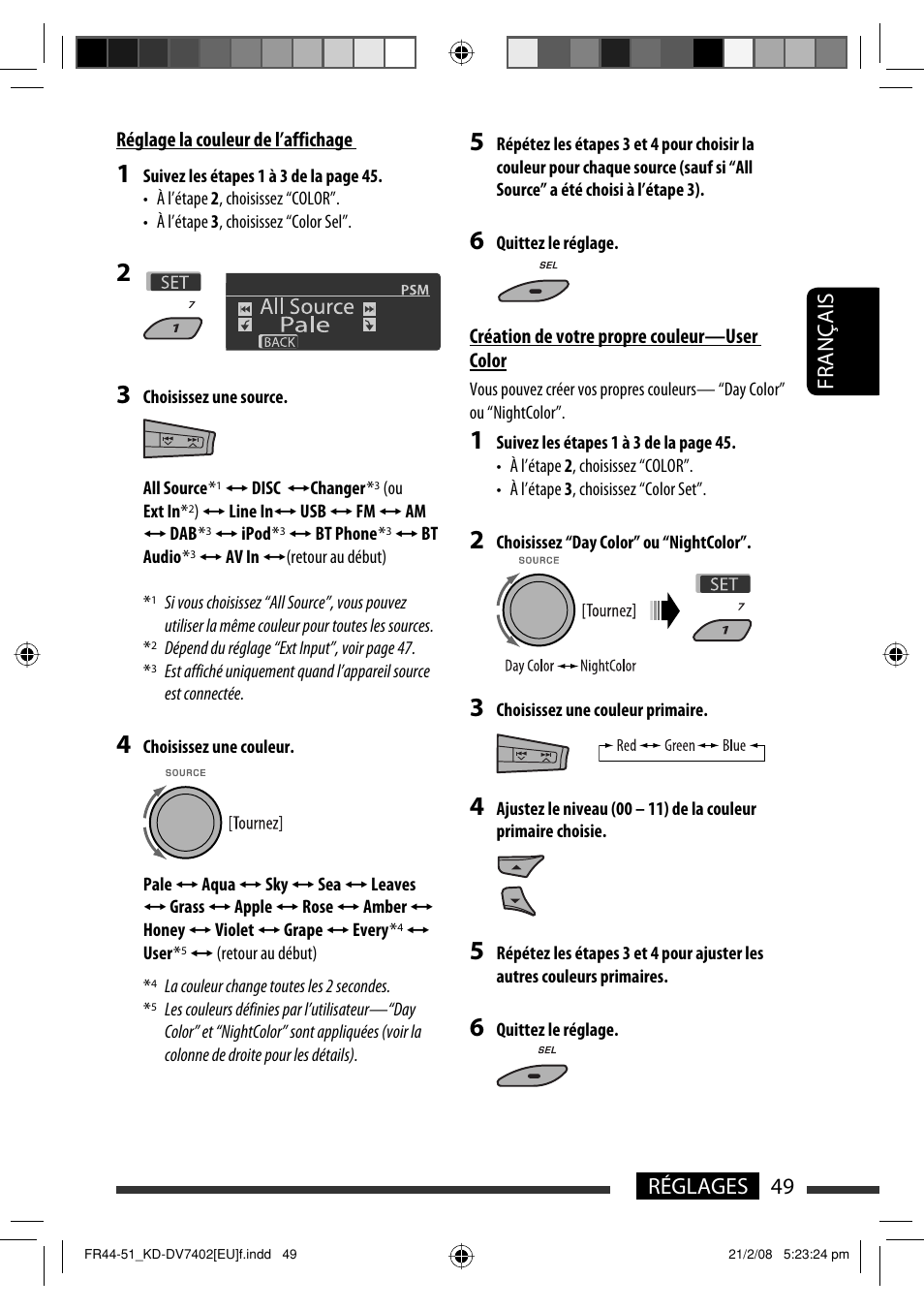 49 réglages français | JVC KD-DV7402 User Manual | Page 115 / 201
