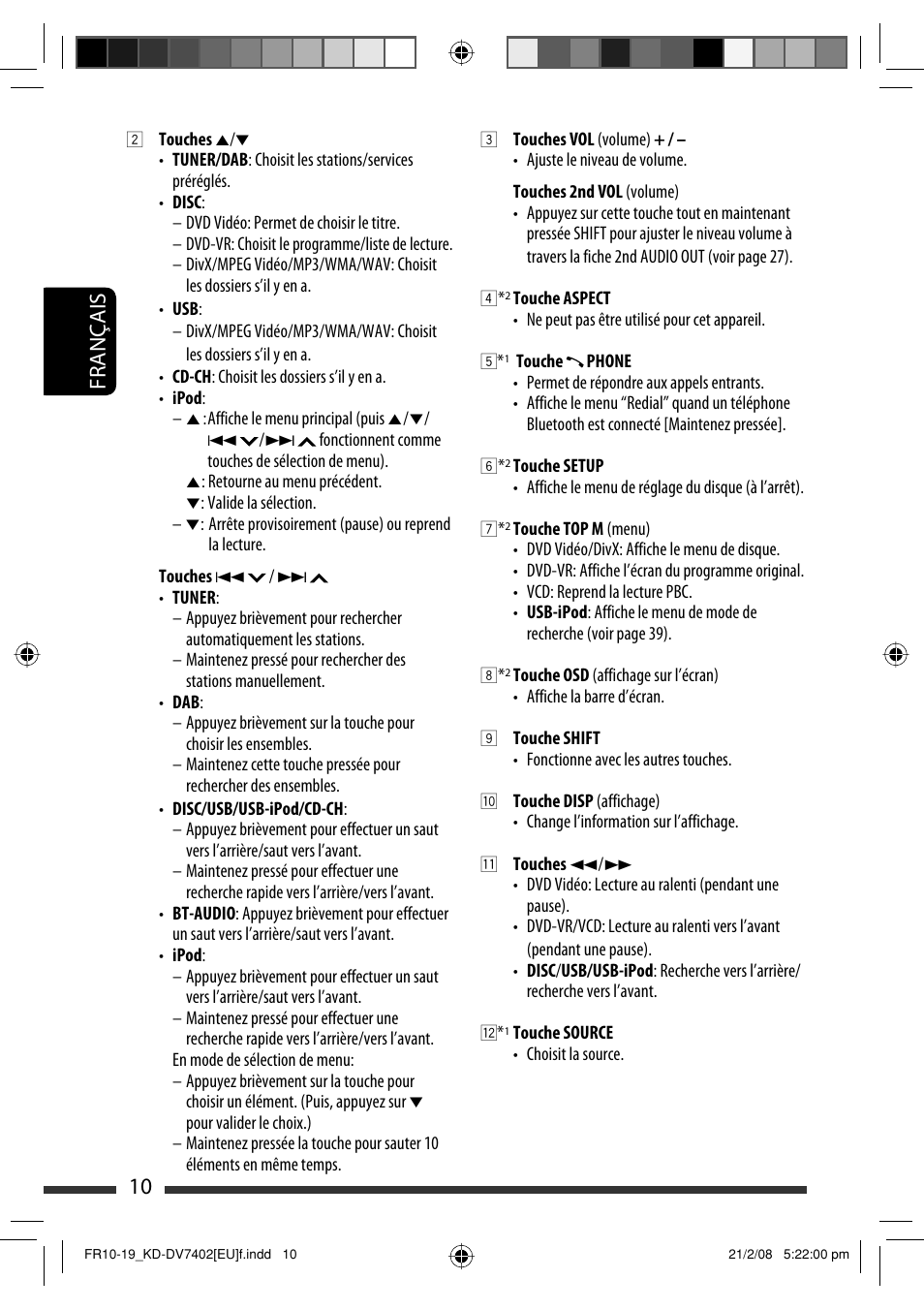 10 français | JVC KD-DV7402 User Manual | Page 76 / 201