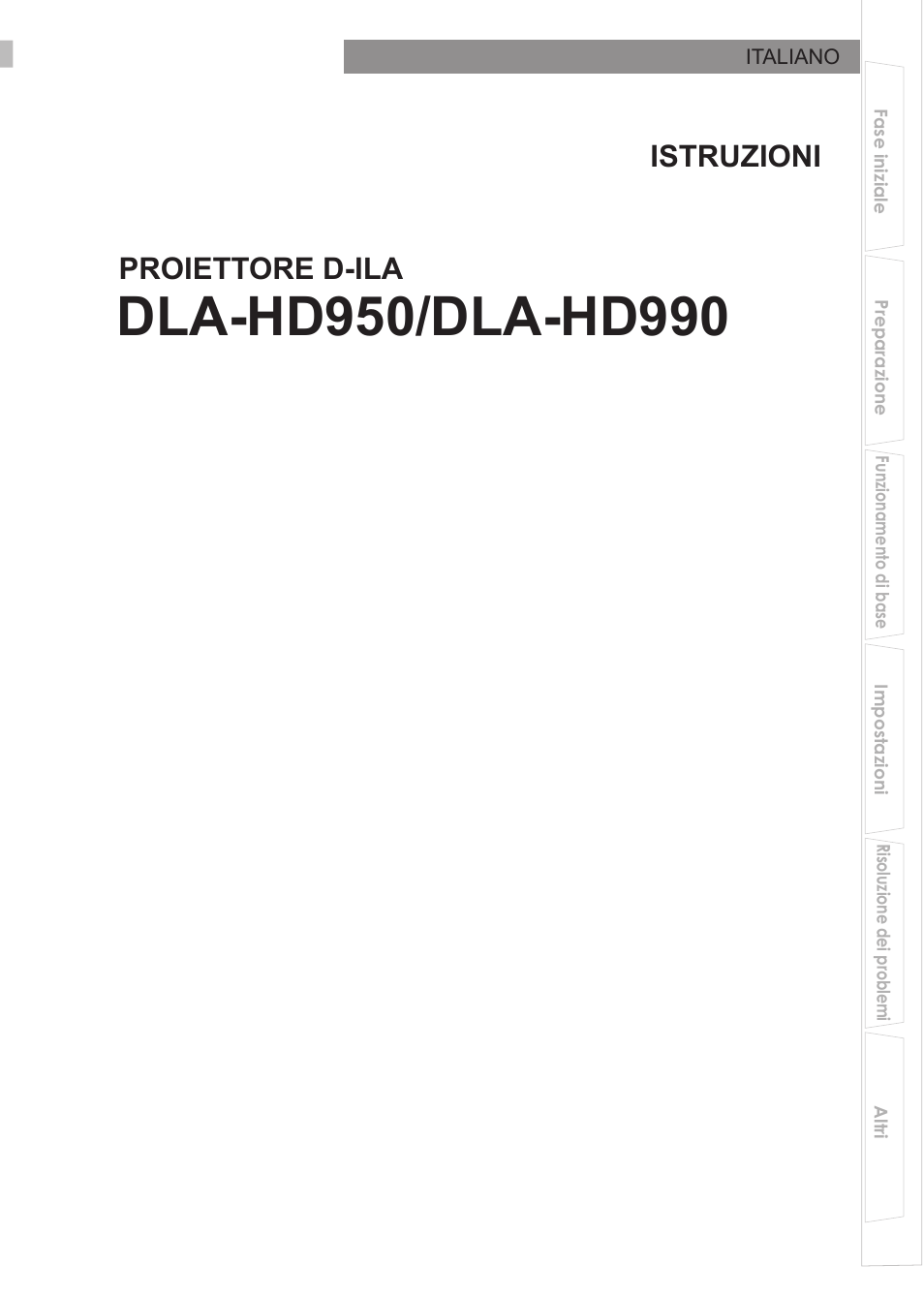 Italiano, Proiettore d-ila istruzioni | JVC DLA-HD950 User Manual | Page 63 / 185