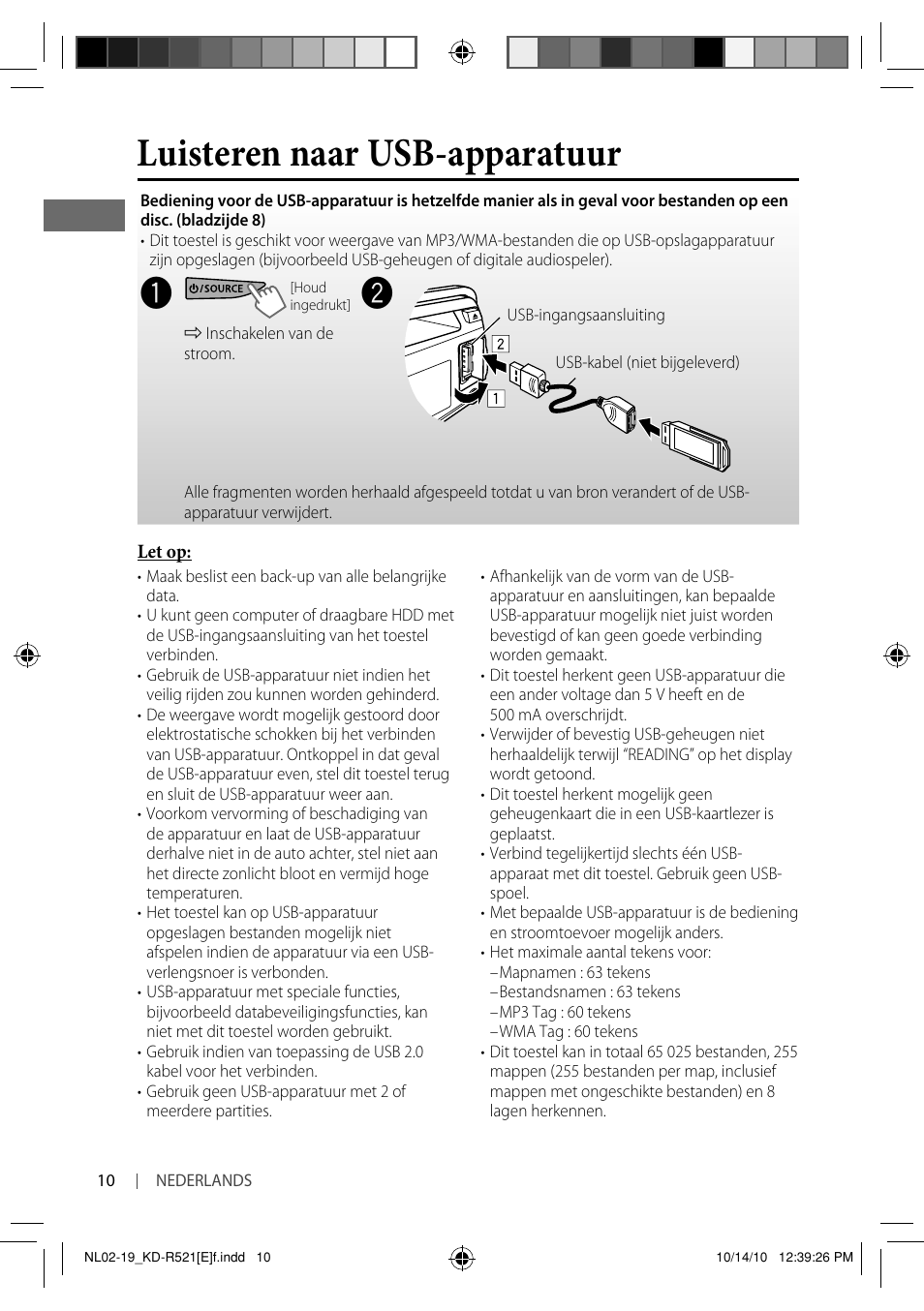 Luisteren naar usb-apparatuur | JVC KD-R521 User Manual | Page 10 / 73