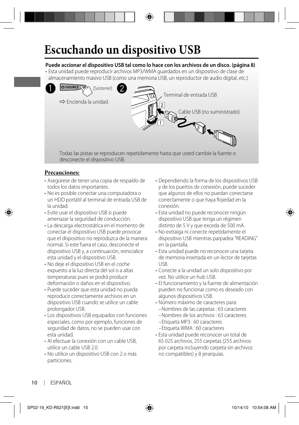 Escuchando un dispositivo usb | JVC KD-R521 User Manual | Page 28 / 73