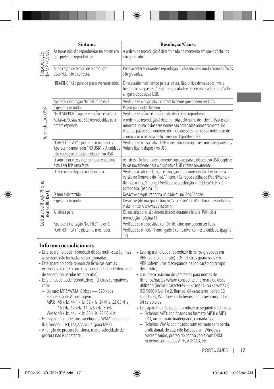 JVC KD-R521 User Manual | Page 71 / 73