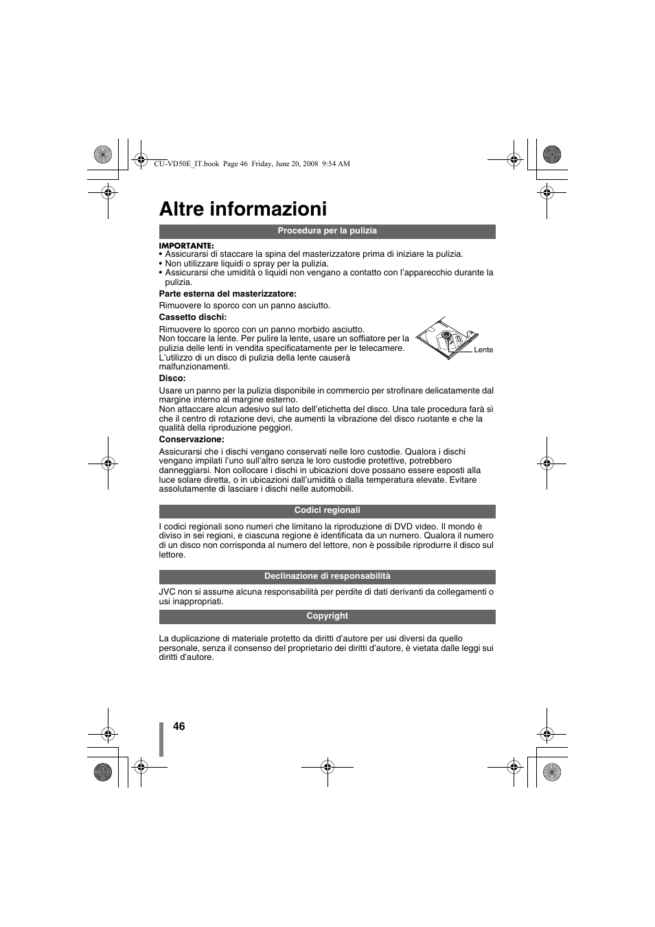 Z altre informazioni, Pag. 46), Altre informazioni | JVC CU-VD50 User Manual | Page 96 / 104