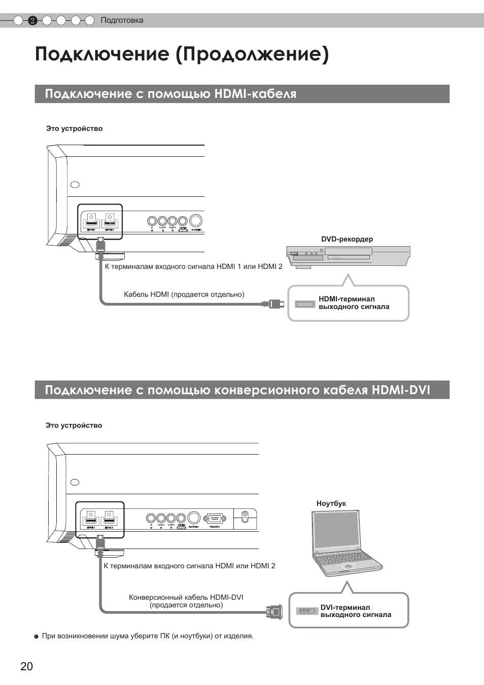 Подключение с помощью hdmi-кабеля, Ерминал hdmi, Подключение (продолжение) | 2подготовка, Это устройство | JVC DLA-HD350 User Manual | Page 136 / 173