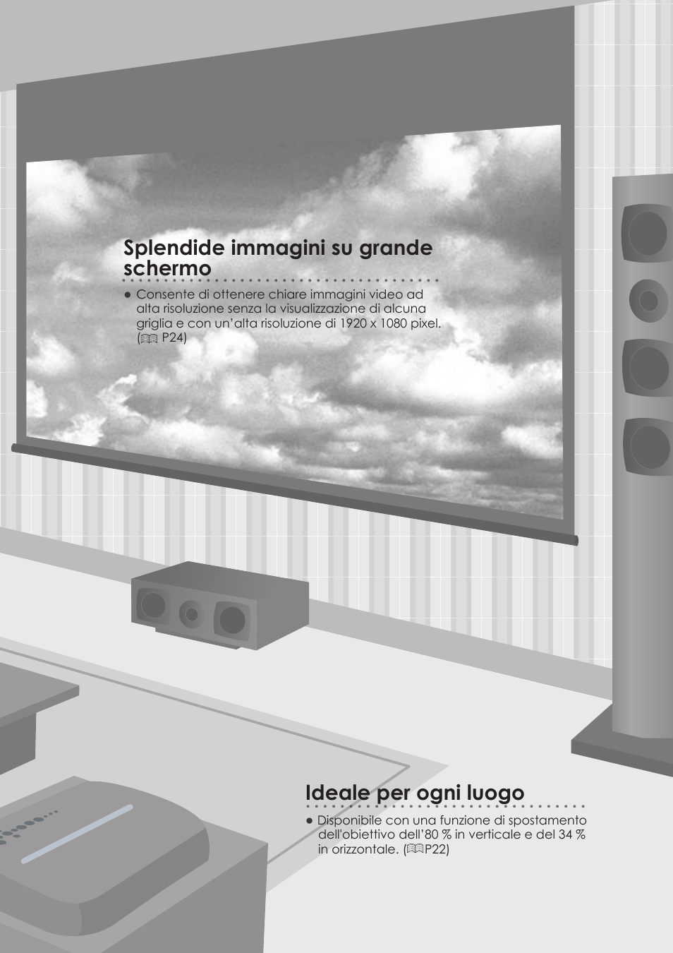 Splendide immagini su grande schermo, Ideale per ogni luogo | JVC DLA-HD350 User Manual | Page 69 / 173