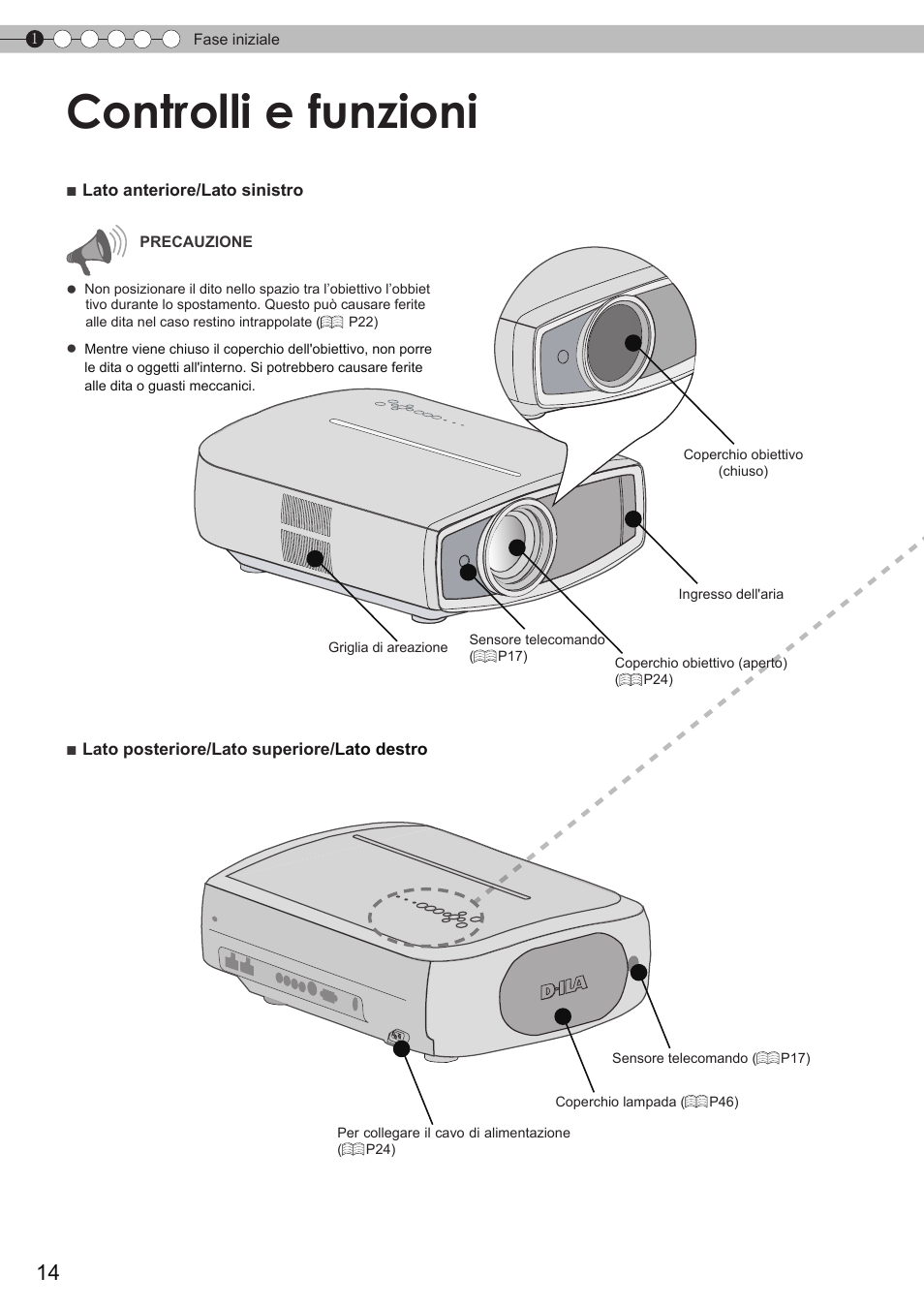 Controlli e funzioni | JVC DLA-HD350 User Manual | Page 72 / 173