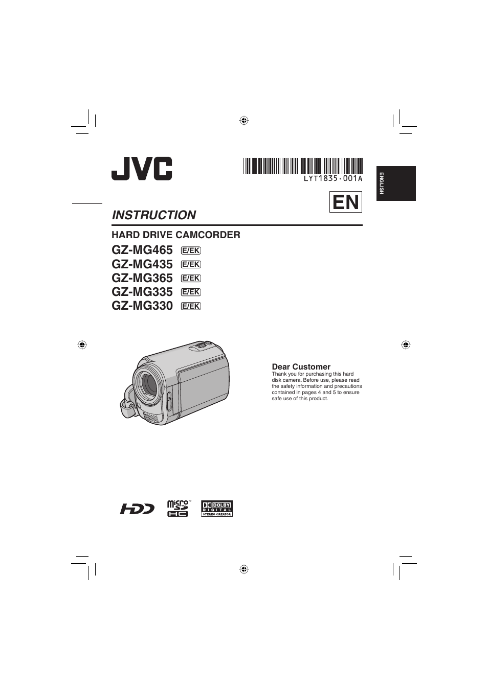 JVC GZ-MG330 User Manual | 40 pages