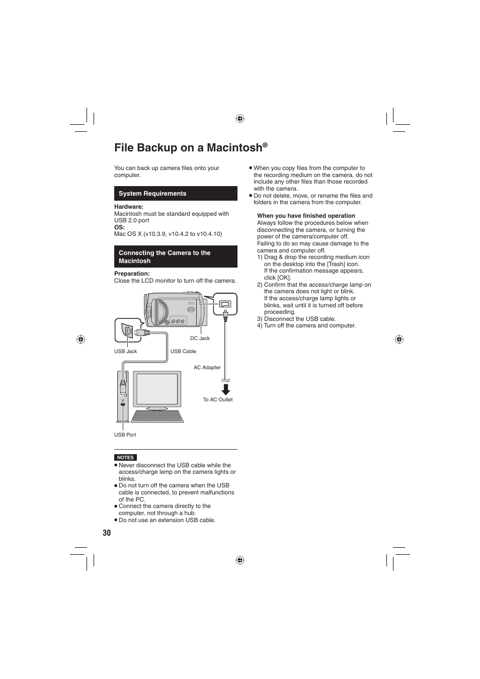 File backup on a macintosh | JVC GZ-MG330 User Manual | Page 30 / 40