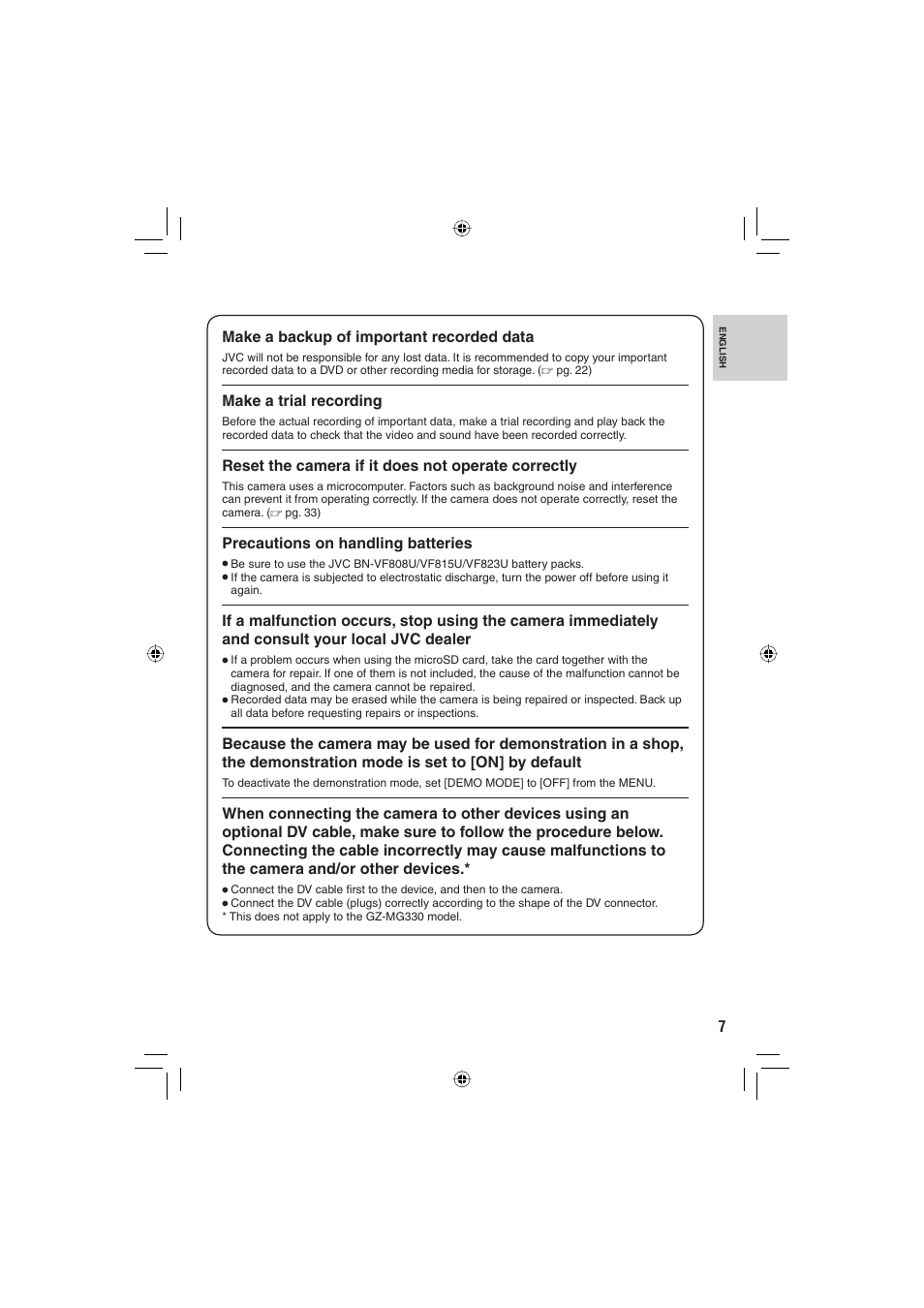 JVC GZ-MG330 User Manual | Page 7 / 40