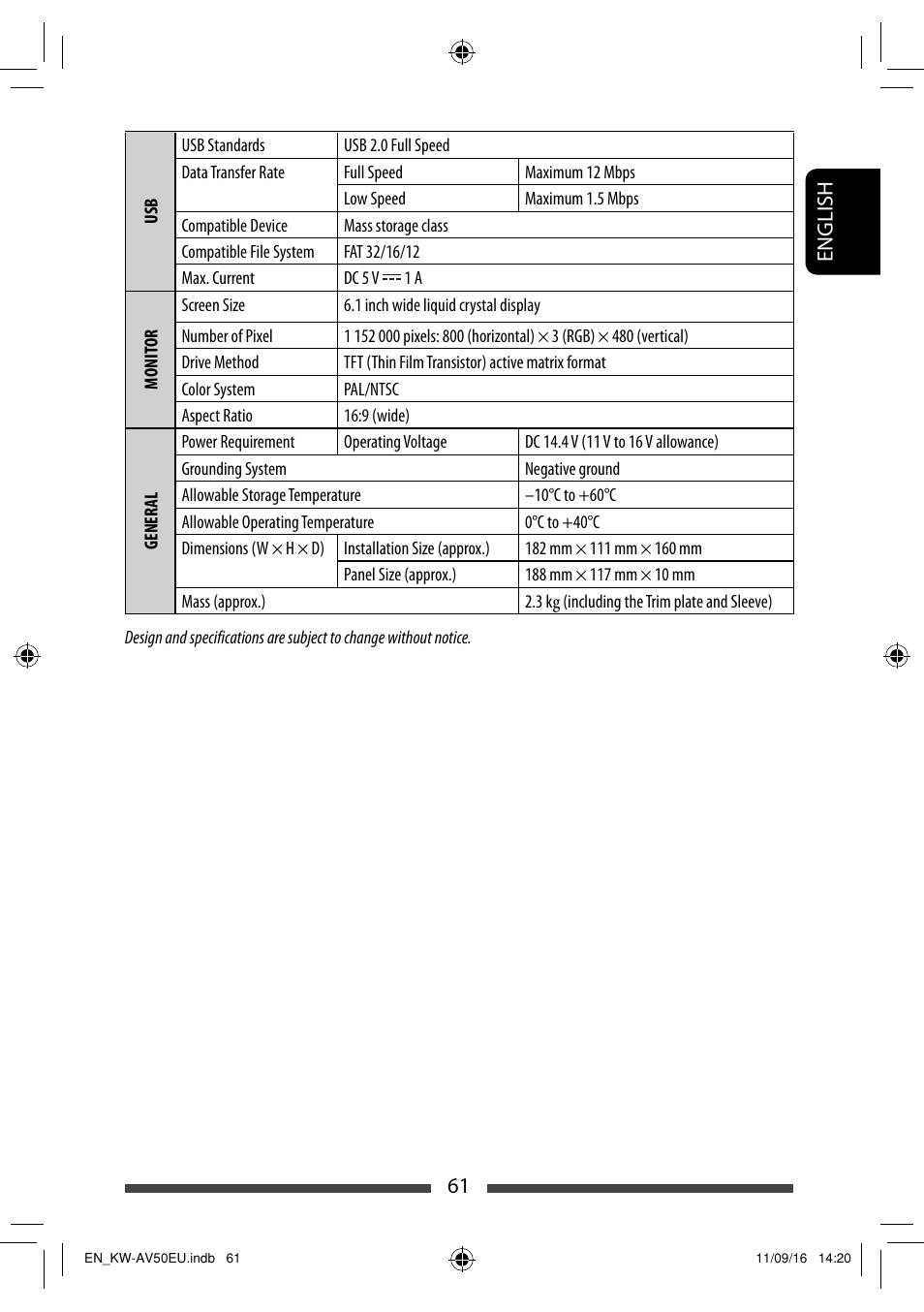 JVC KW-AV50 User Manual | Page 61 / 183