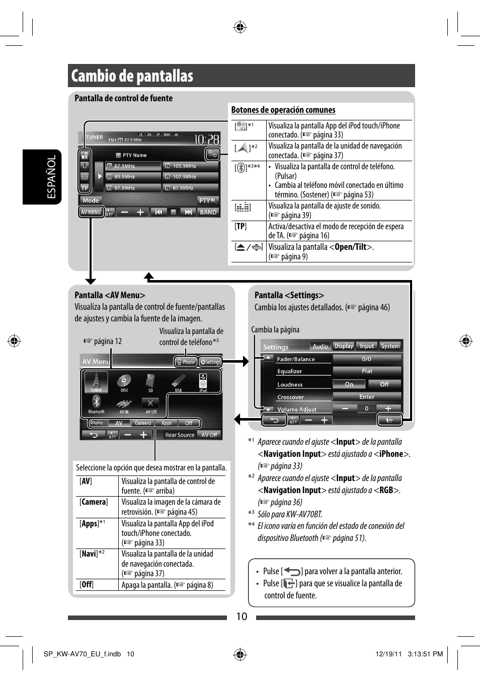 Cambio de pantallas, 10 esp añol | JVC KW-AV70BT User Manual | Page 84 / 227