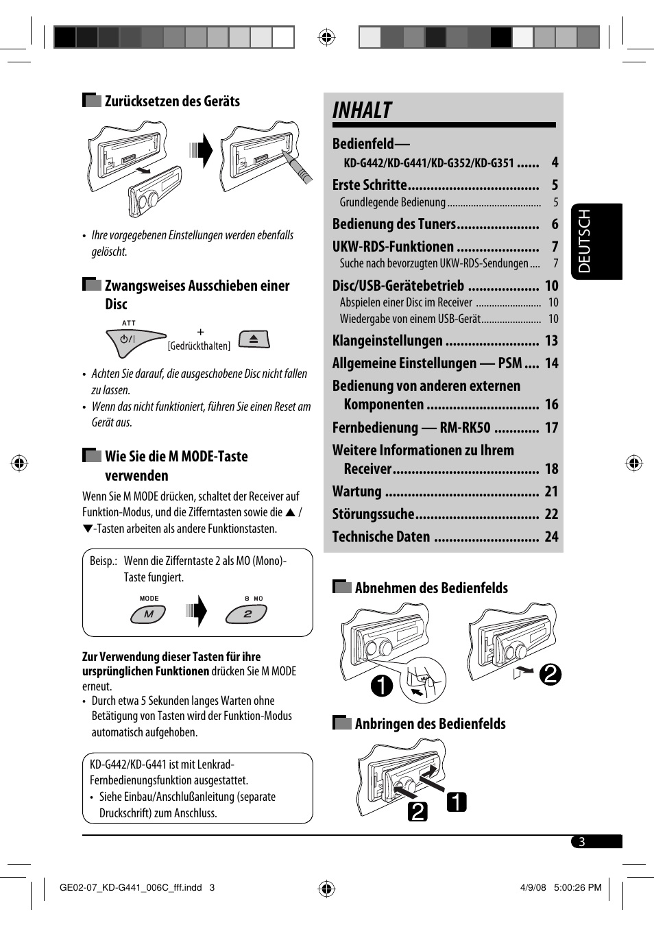 Inhalt | JVC KD-G442 User Manual | Page 27 / 74