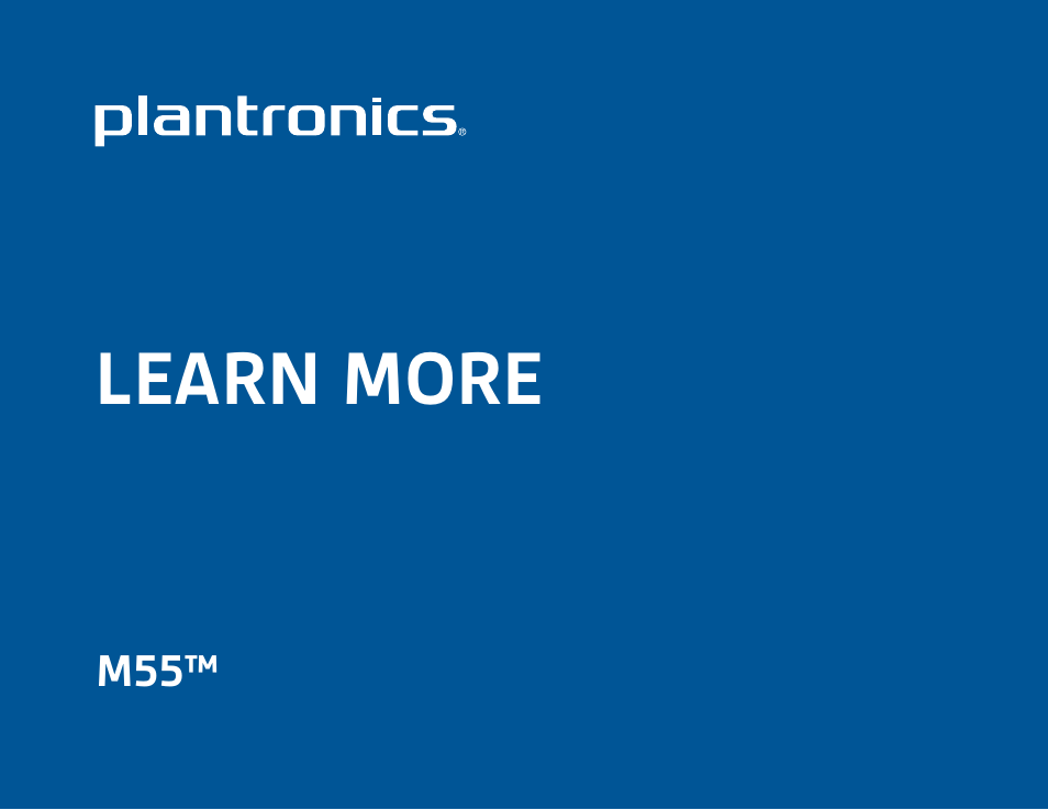 Plantronics M55 User Manual | 7 pages