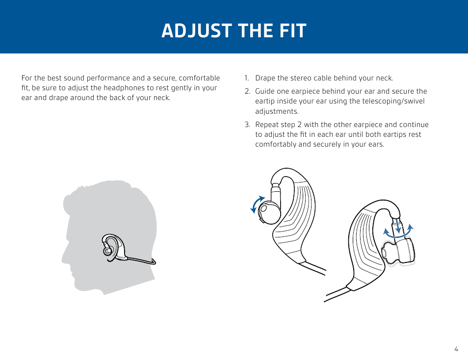 Adjust the fit | Plantronics Backbeat 903+ User Manual | Page 4 / 9