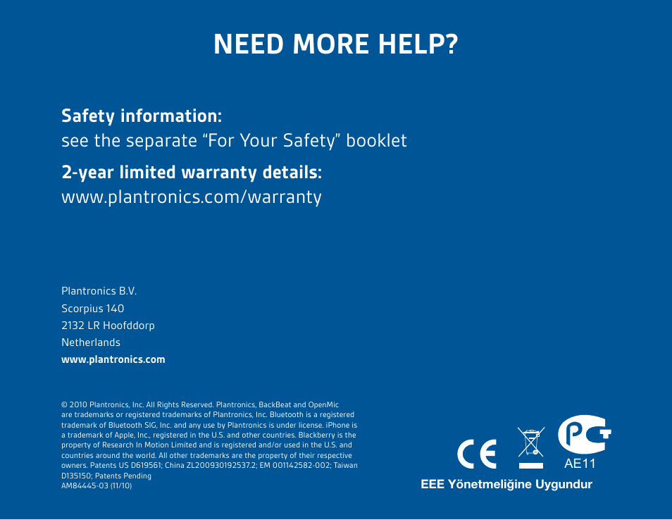 Need more help | Plantronics Backbeat 903+ User Manual | Page 9 / 9