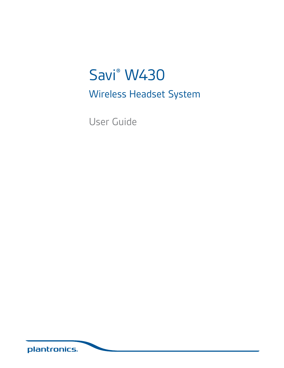 Plantronics Savi W430 User Manual | 18 pages