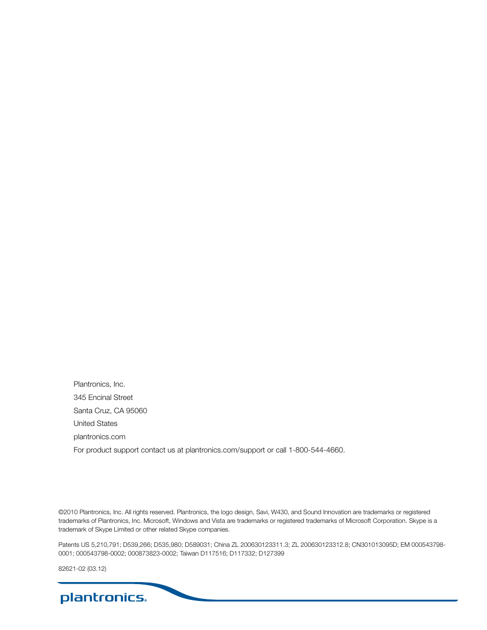Plantronics Savi W430 User Manual | Page 18 / 18