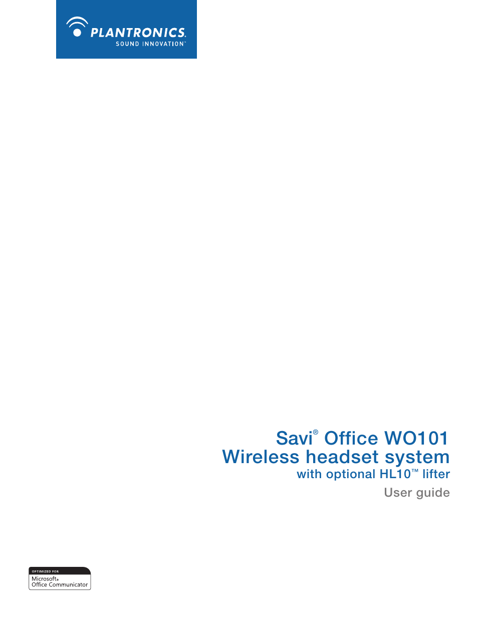 Plantronics Savi Office WO101 User Manual | 25 pages