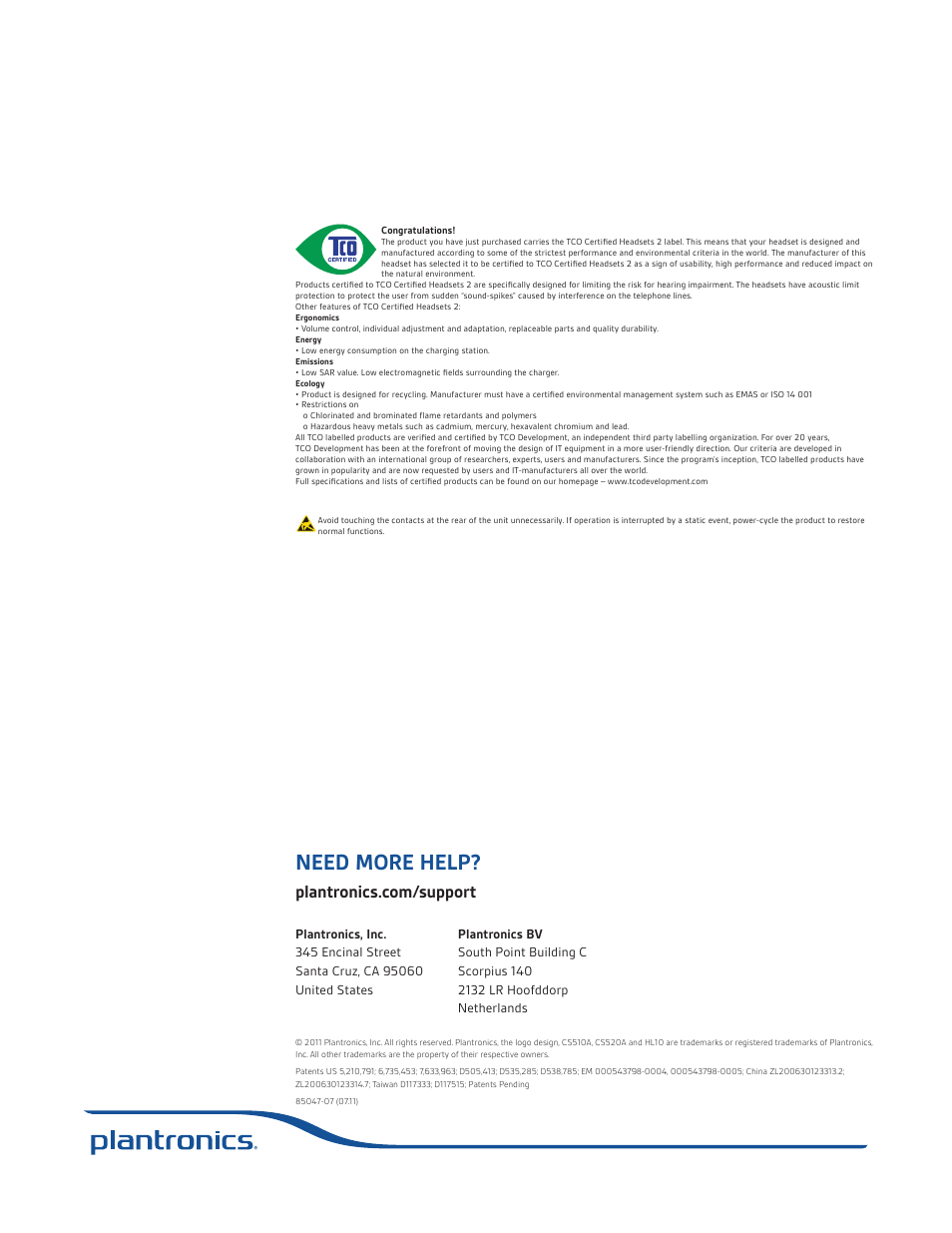 Need more help | Plantronics CS520 User Manual | Page 21 / 21