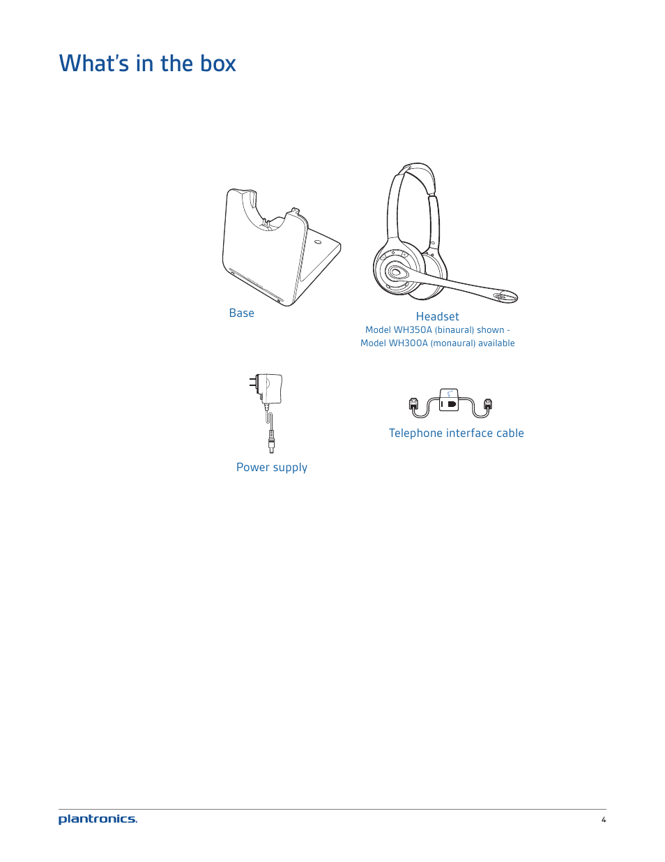 What’s in the box | Plantronics CS520 User Manual | Page 4 / 21