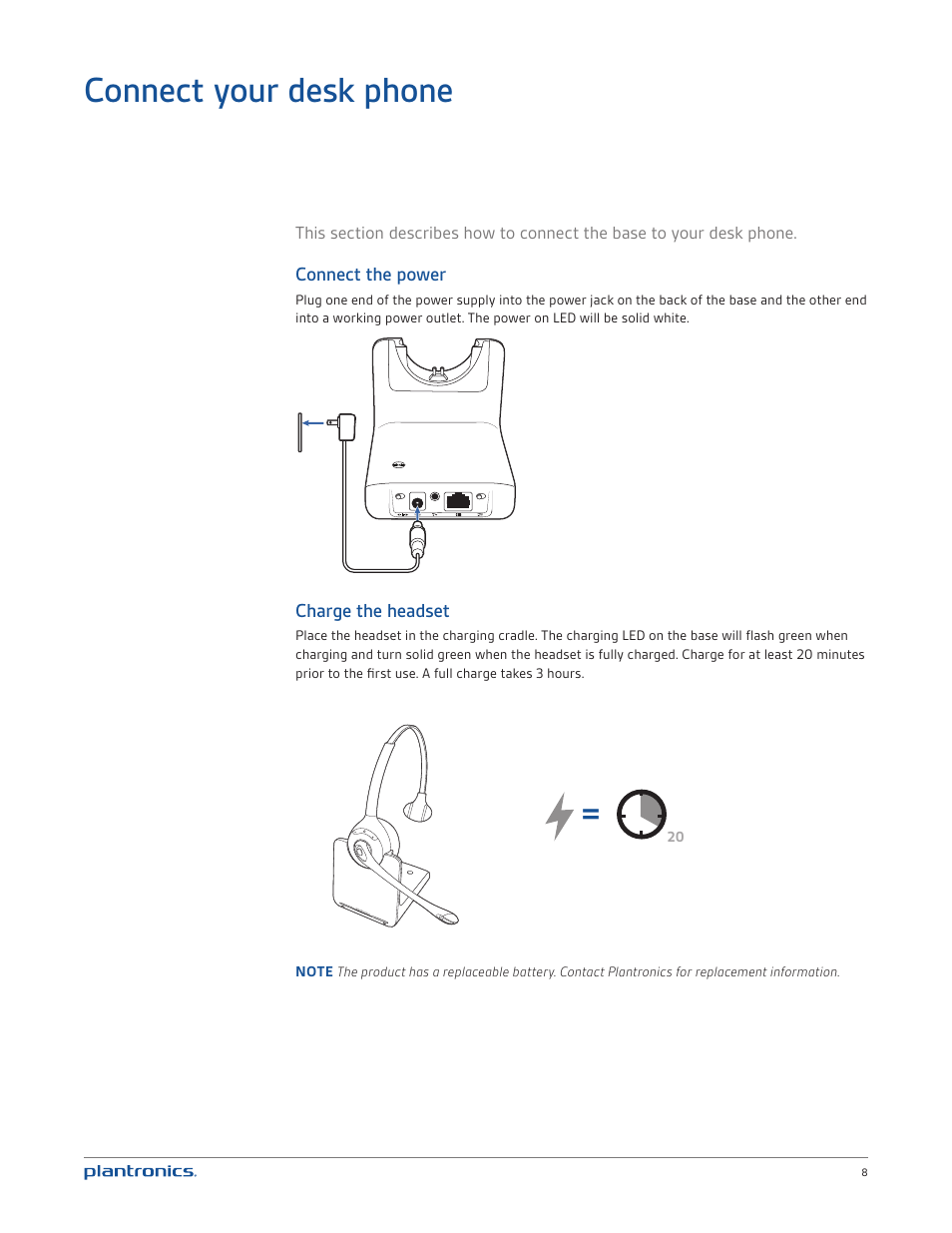 Connect your desk phone | Plantronics CS520 User Manual | Page 8 / 21