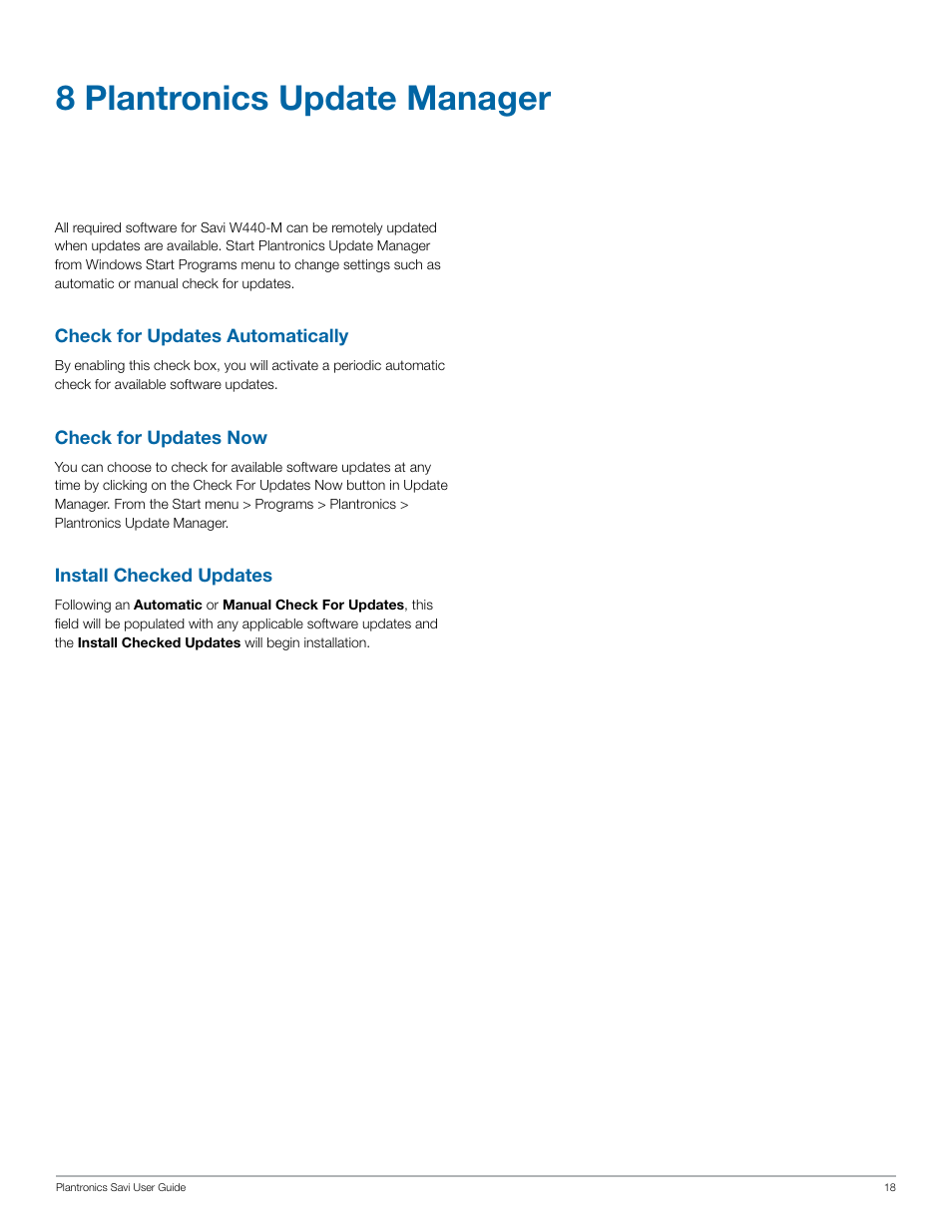 8 plantronics update manager | Plantronics Savi W440-M User Manual | Page 18 / 22